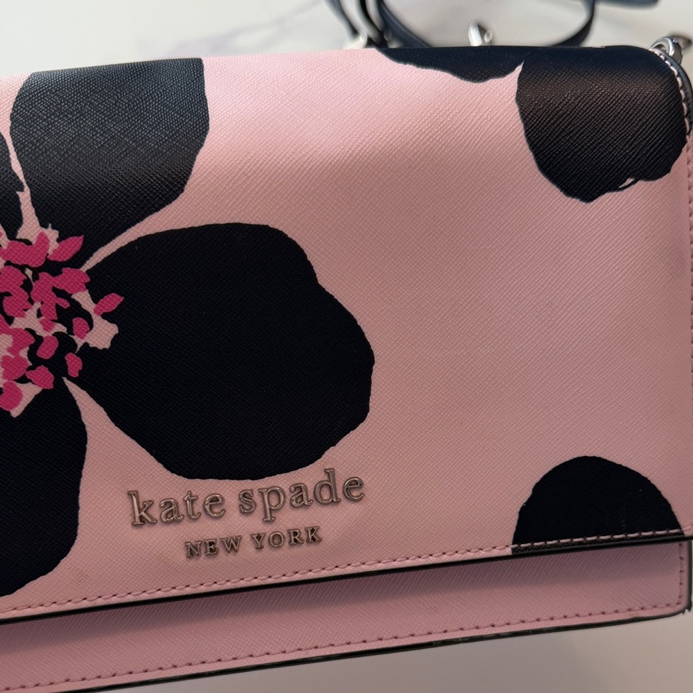 Kate Spade Pink and Black Floral Crossbody - Picture 3 of 5